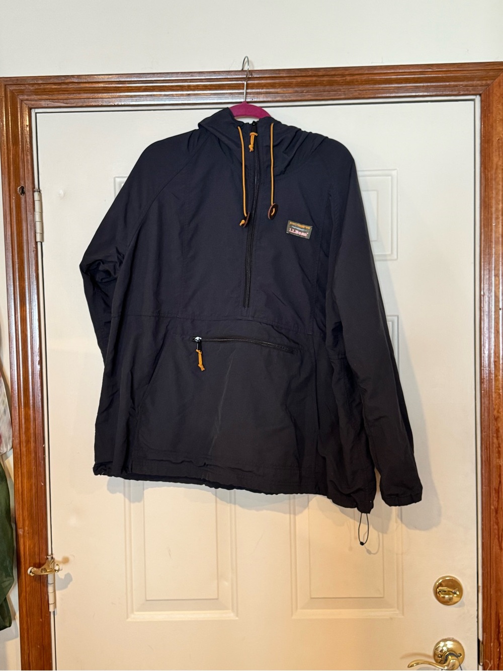 LL BEan Black Pullover Windbreaker Jacket